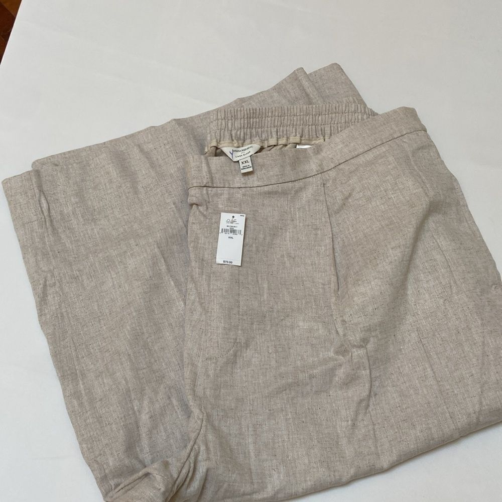 Banana Republic Beige Linen Blend Cropped Pant XXL